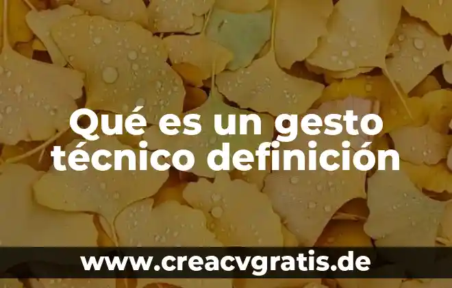 Qué es un folleto definición para niños 5 Qué es un gesto técnico definición