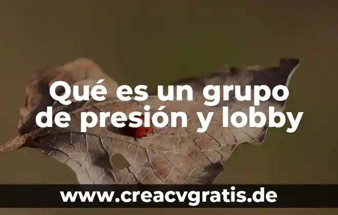 Presion del agua que es 7 Qué es un grupo de presión y lobby