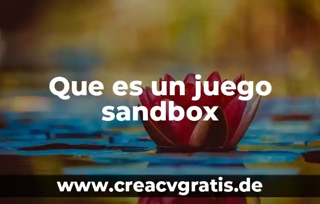Competencia de lo que es juego 5 Que es un juego sandbox