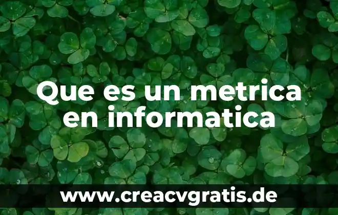 Qué significa o qué es un alfanumérico en informática 4 Que es un metrica en informatica