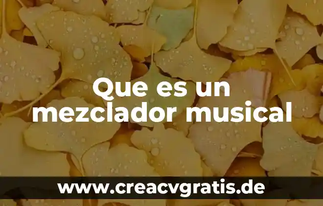 Que es compositor musical 7 Que es un mezclador musical