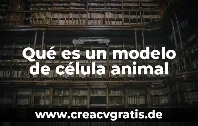 Que es un modelo para simulacion 4 Qué es un modelo de célula animal