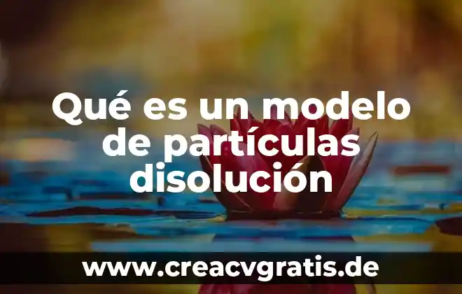 Qué es un disolución en química 7 Qué es un modelo de partículas disolución