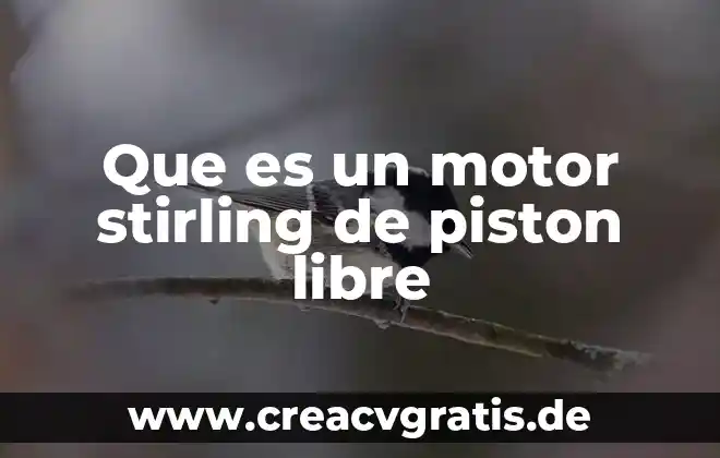 Agua libre que es 8 Que es un motor stirling de piston libre