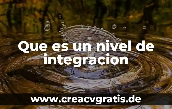 Que es la integracion social segun autores 5 Que es un nivel de integracion
