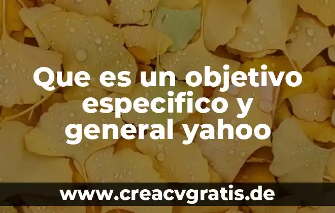 Que es problema especifico ubicacion curricular en la practica docente 8 Que es un objetivo especifico y general yahoo