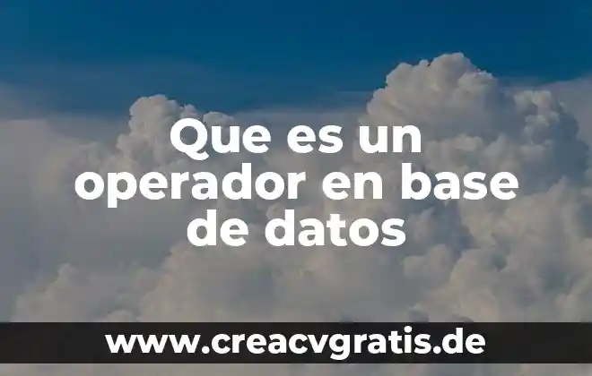 Que es color base 3 Que es un operador en base de datos