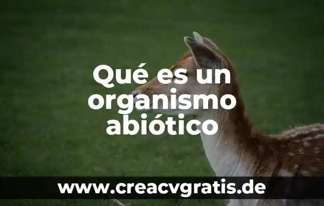 Qué es una organismo extranjeros 6 Qué es un organismo abiótico