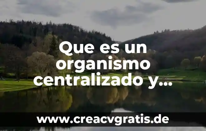 Qué es una sita y los tipos de sitas 8 Que es un organismo centralizado y paraestatal