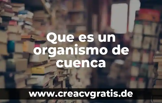 Que es una cuenca de agua 3 Que es un organismo de cuenca