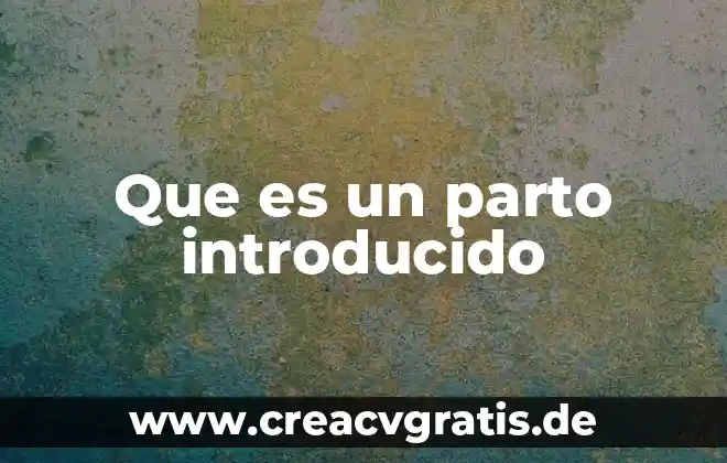 Explicacion de que es embarazo parto y lactancia 4 Que es un parto introducido