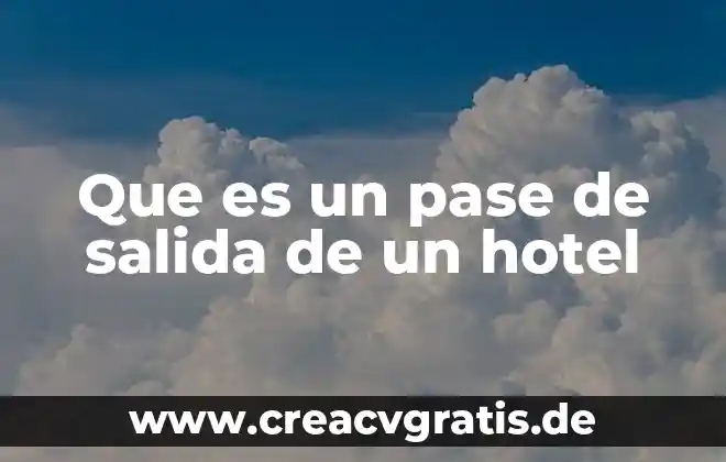 Que es salida de altavoz frontal 4 Que es un pase de salida de un hotel