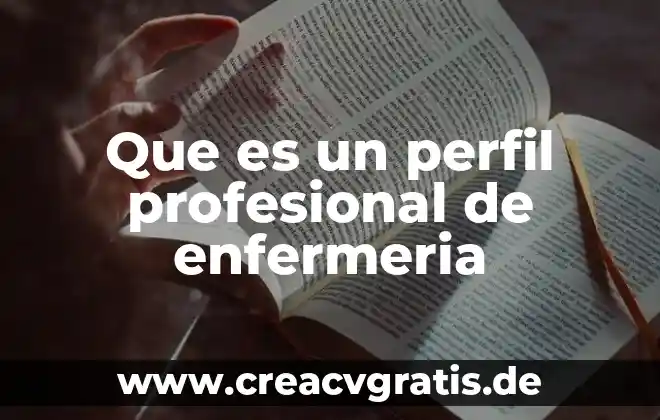 Que es actividad empresarial y profesional 7 Que es un perfil profesional de enfermeria