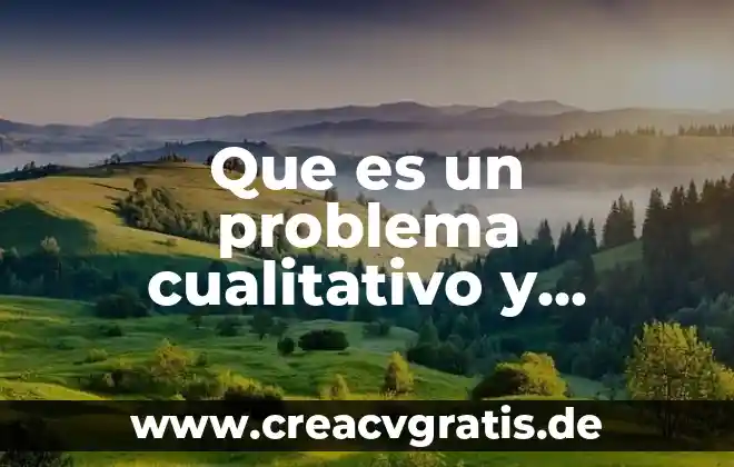 Que es un trabajo cualitativo 6 Que es un problema cualitativo y cuantitativo de la programación