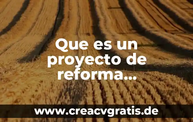 Que es proyecto y tipos de proyecto 6 Que es un proyecto de reforma constitucional