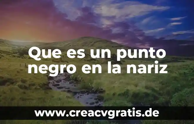 Nariz significado etimológico y que es 3 Que es un punto negro en la nariz