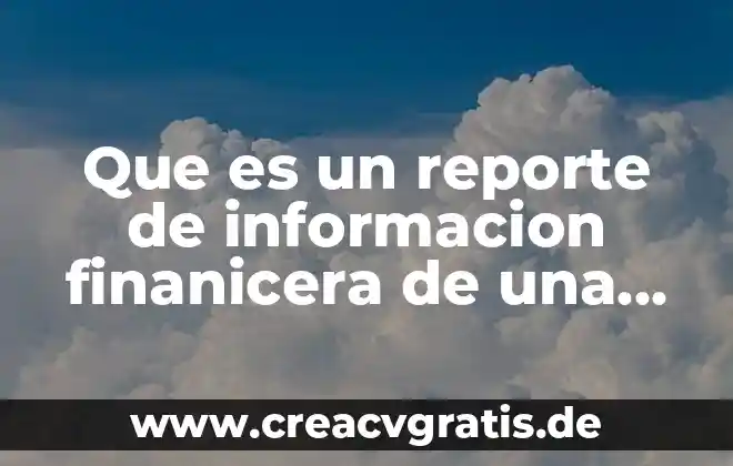Qué es el tiempo y sus tipos 5 Que es un reporte de informacion finanicera de una entidad