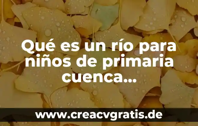 Que es una cuenca de agua 5 Qué es un río para niños de primaria cuenca hidrológica