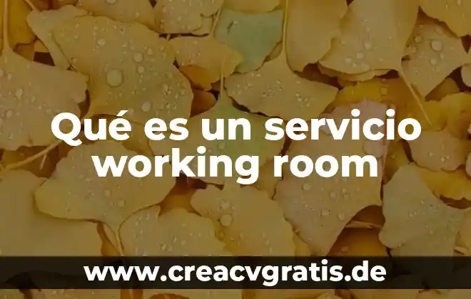 Que es lenguaje significado 3 Qué es un servicio working room
