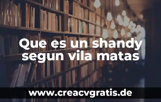 Que es la lógica según la ontología 6 Que es un shandy segun vila matas