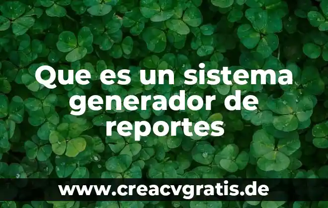 Qué es un generador sub combinado 7 Que es un sistema generador de reportes