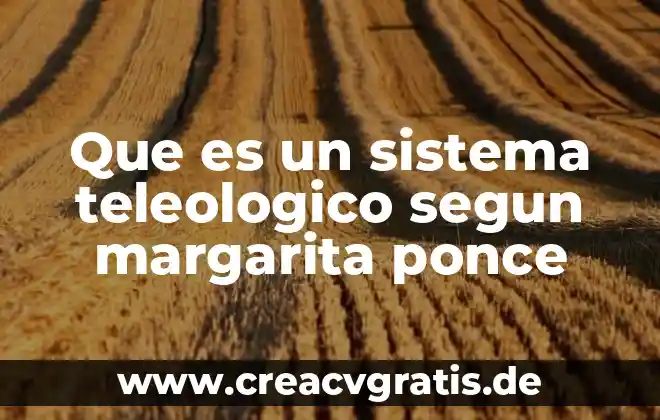 Sistema de potabilización de agua que es 7 Que es un sistema teleologico segun margarita ponce