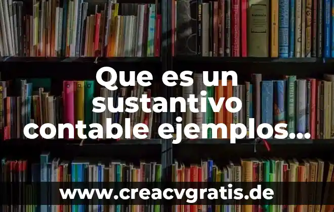 Qué es una póliza contable y sus tipos 4 Que es un sustantivo contable ejemplos en palabras en ingles