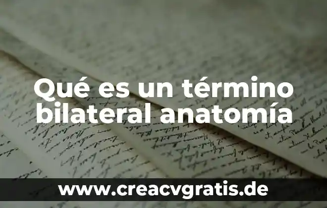 Qué es la anatomía comparada definición 4 Qué es un término bilateral anatomía