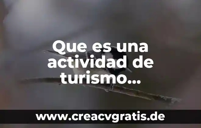 Qué es turismo en el derecho 4 Que es una actividad de turismo alternativo