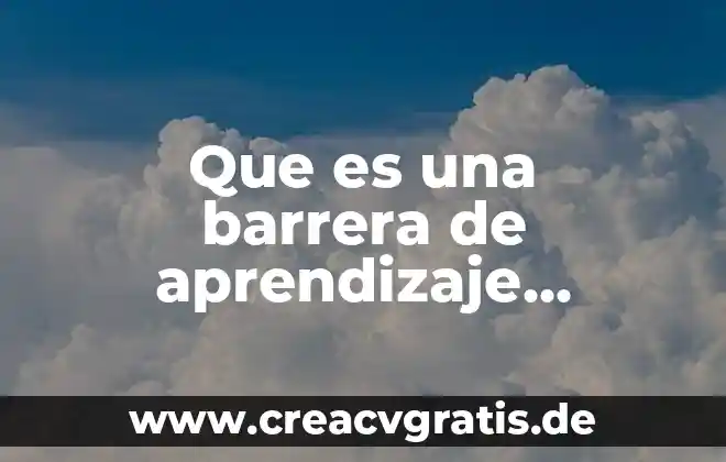 Que es la cocina segun autores 7 Que es una barrera de aprendizaje autores
