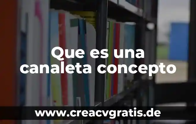 Que es significa y concepto 8 Que es una canaleta concepto