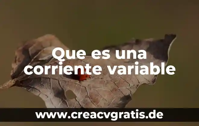 Qué es una variable como número generalizado 7 Que es una corriente variable