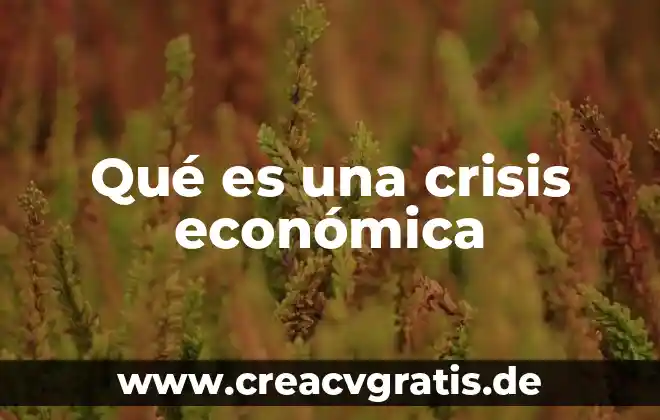 Como saber que es crisis en una gráfica 7 Qué es una crisis económica