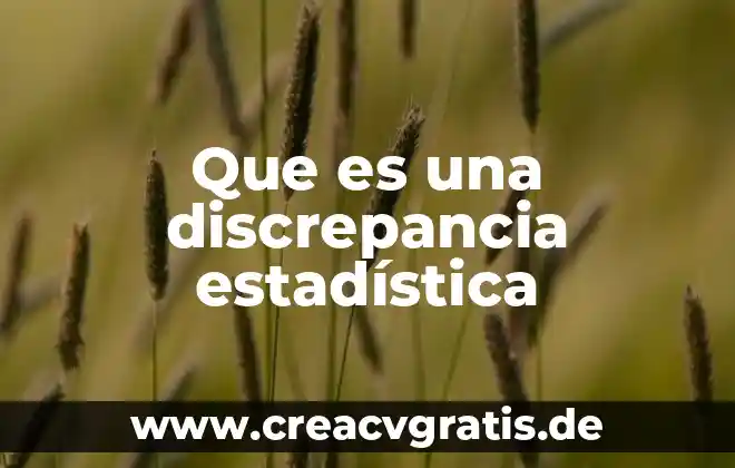 Que es estadistica y tipos de estadistica 3 Que es una discrepancia estadística