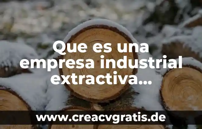 Que es valor indicardor dentro de una empresa 5 Que es una empresa industrial extractiva ejemplos