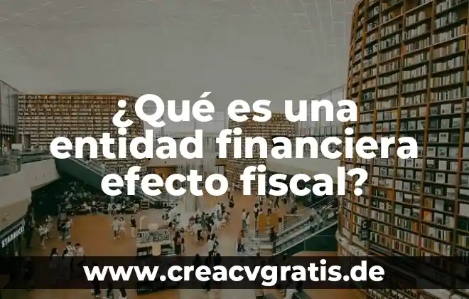 Qué es una entidad y tipos de entidades 6 ¿Qué es una entidad financiera efecto fiscal?