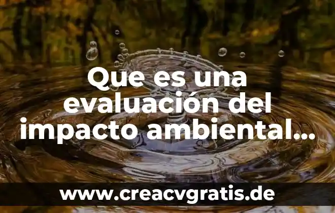Que es impacto del agua 8 Que es una evaluación del impacto ambiental eia