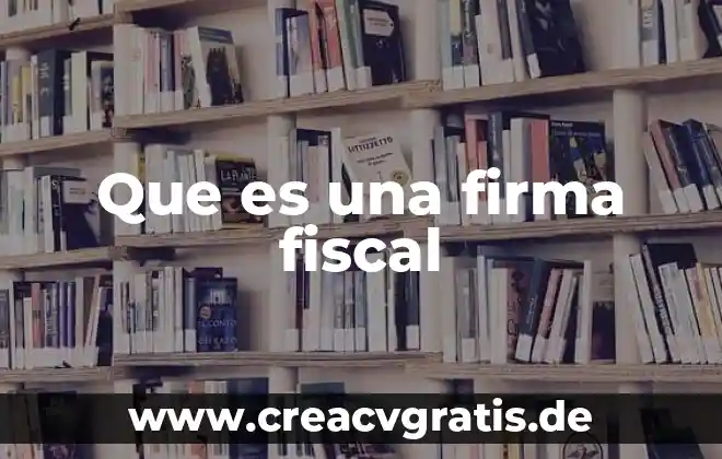 Que es el estado fiscal 3 Que es una firma fiscal