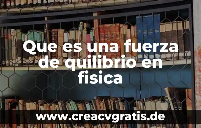 Física que es la realidad 6 Que es una fuerza de quilibrio en fisica