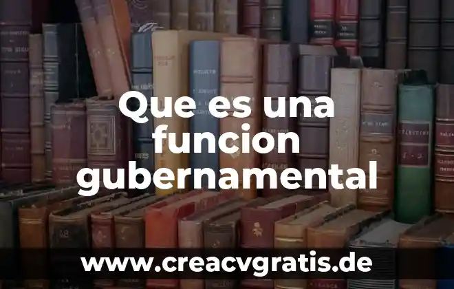 Qué es un programa gubernamental significa 3 Que es una funcion gubernamental