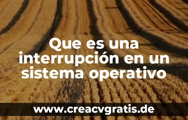 Qué es la interrupción tipos 6 Que es una interrupción en un sistema operativo