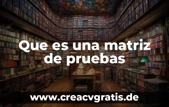Que es m.osahua significado 6 Que es una matriz de pruebas