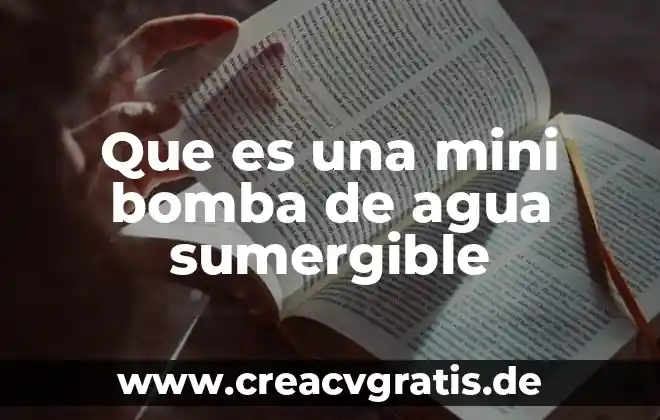 Cama de agua que es 4 Que es una mini bomba de agua sumergible