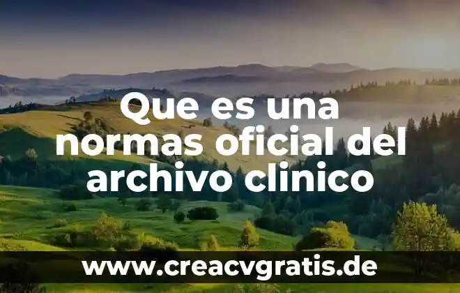 Que es lenguaje significado 6 Que es una normas oficial del archivo clinico