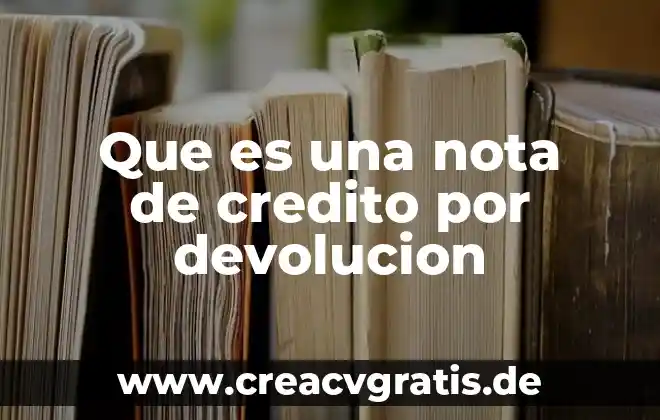 Que es una nota de credito y como funciona 5 Que es una nota de credito por devolucion