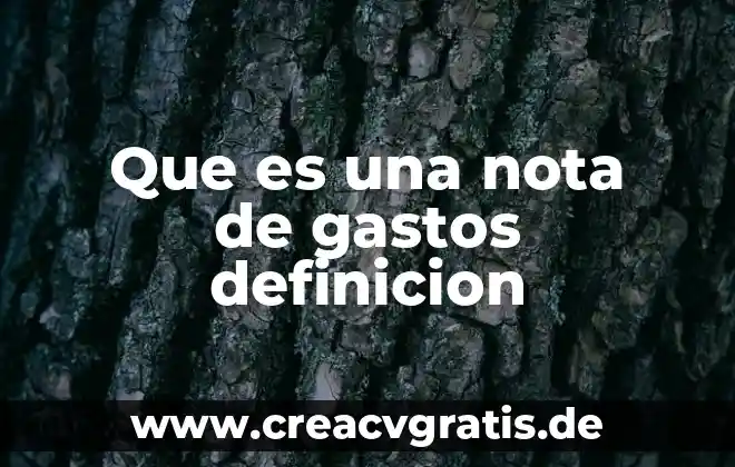 Que es una nota de credito y como funciona 7 Que es una nota de gastos definicion