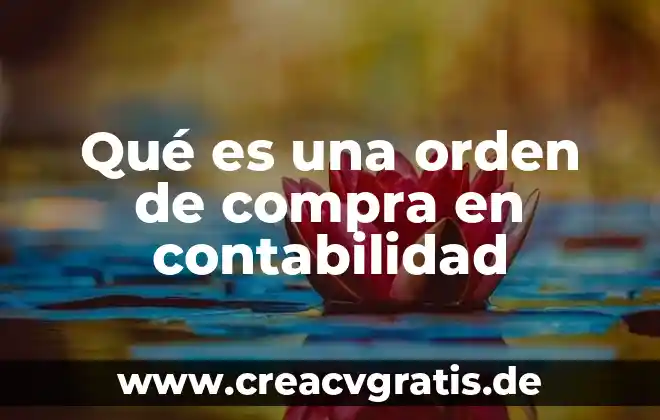 Que es la ley de mantenimiento de orden 4 Qué es una orden de compra en contabilidad