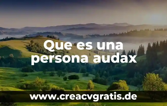 Nombre común para una persona que es wey 4 Que es una persona audax