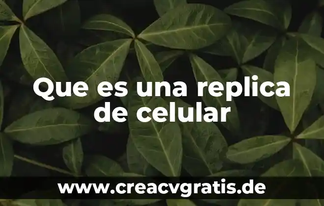 Que es concepto significado 6 Que es una replica de celular