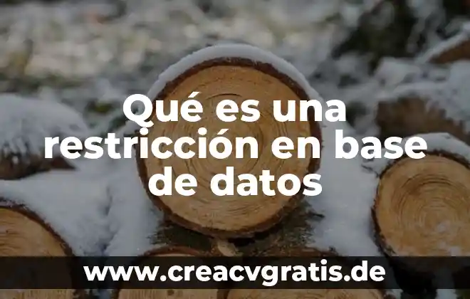 Que es defisis de base 3 Qué es una restricción en base de datos